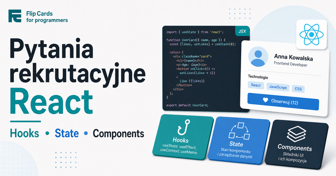 30+ React Hooks Pytania Rekrutacyjne 2026: useEffect, useMemo, useCallback - Flipcards