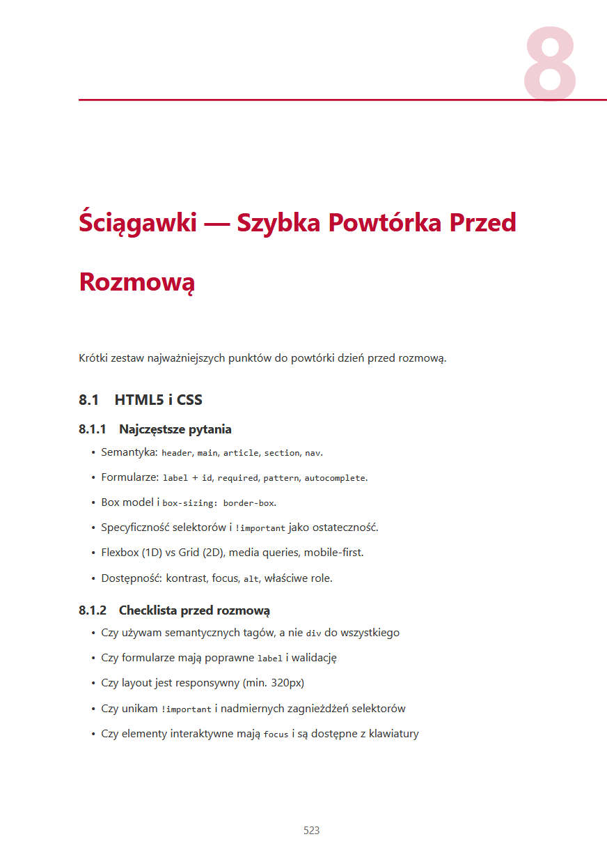 Frontend 2026 PL - Ebook PDF do rozmow technicznych