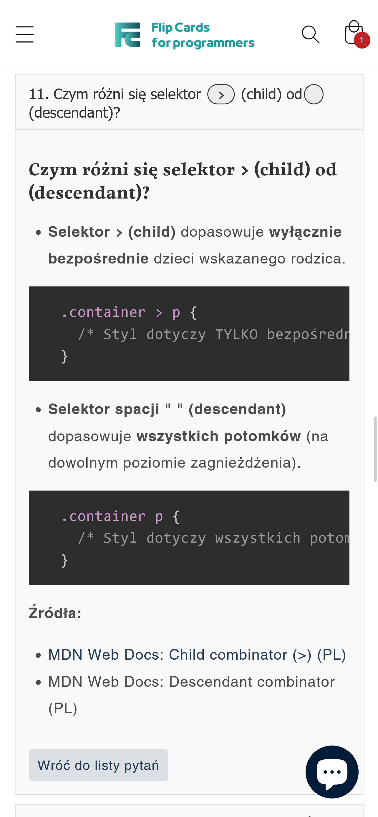 Fiszki CSS